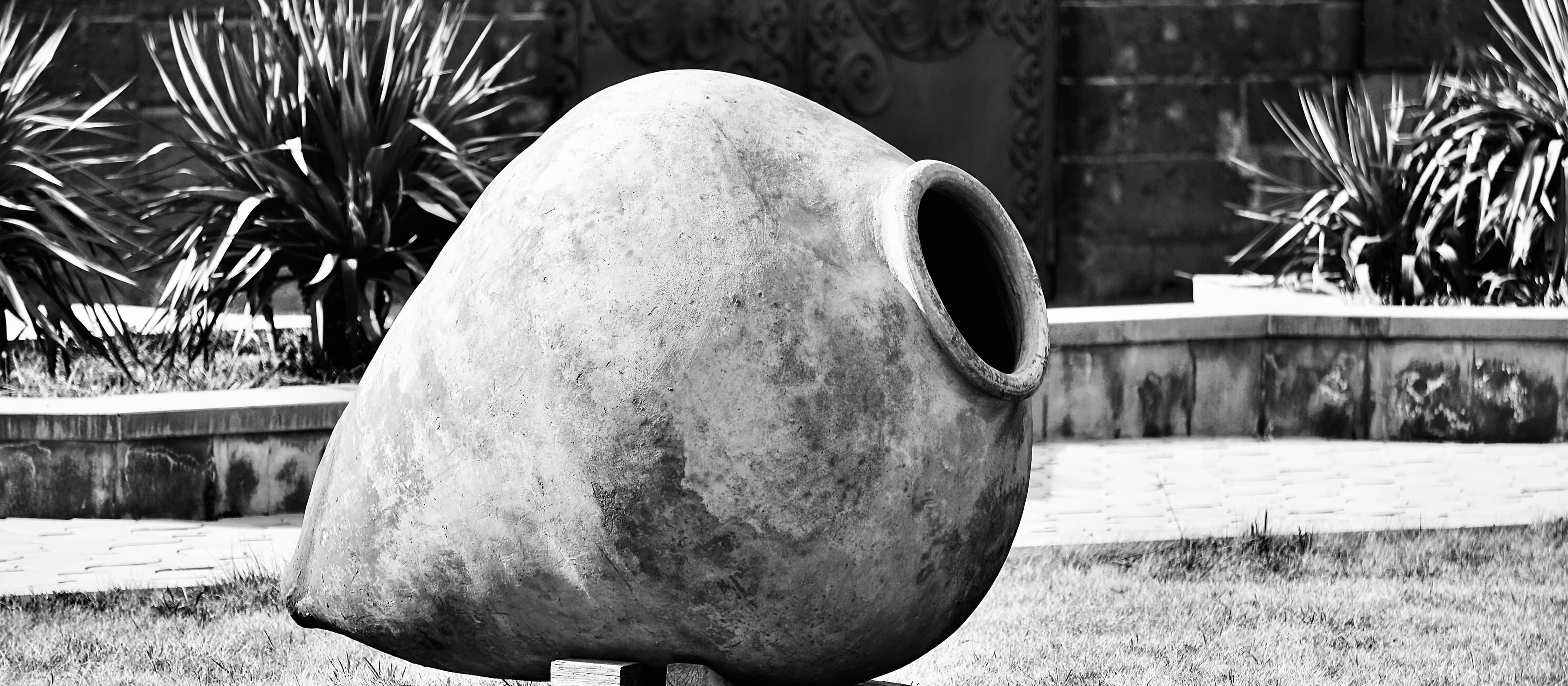 Traditional Georgian qvevri clay vessel for wine fermentation